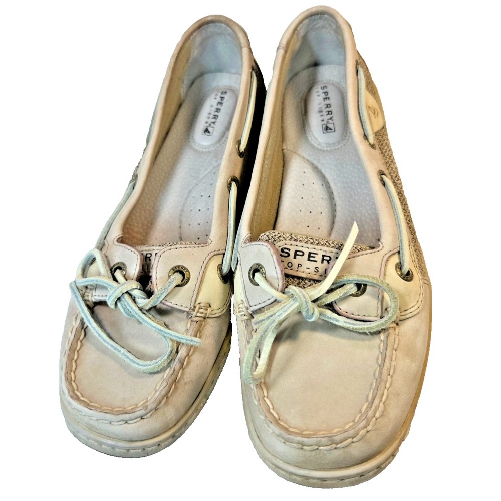 NEW Sperry Top Sider Women's Size 7.5 M Angelfish Boat Shoes Linen/Oat